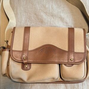 Ghurka Tan Messenger Bag with Leather Accents